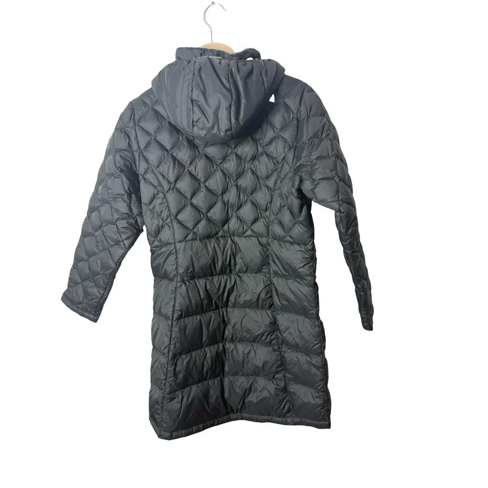 The North Face 550 Down Quilted Puffer Long Jacket Black Girls large‎ 14/16